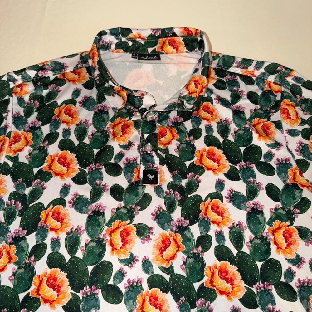 Bad Birdie Green and Orange Cactus Floral Shirt